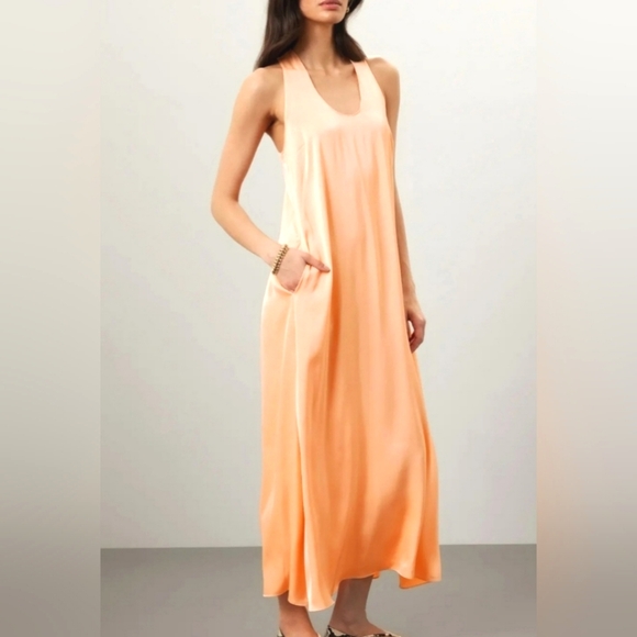 Rosetta Getty Dress ‎ Sleeveless, Maxi Shift, Silky, Size 8 with Pockets - Picture 1 of 14